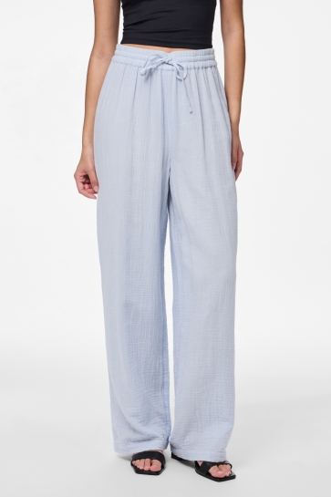 Pieces Broek PCSASTINA HW WIDE PANTS WVN BC 17156473 CASHMERE BLUE