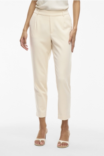 Vila Broek VIVARONE HW SLIM PANT - NOOS 14087406 SANDSHELL