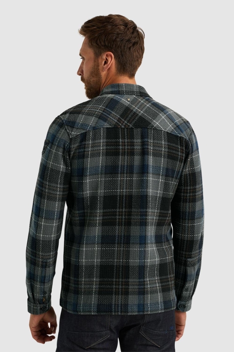 PME legend blauwe heren overhemd | Model achteraanzicht