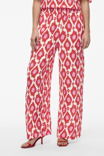 Vila Broek VIKIKKI HW WIDE PANTS/TES 14109539 AURORA RED