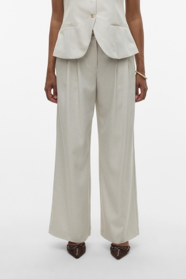 Vero Moda Broek VMMIKELA MW WIDE PANTS 10330003 Birch/MELANGE AS