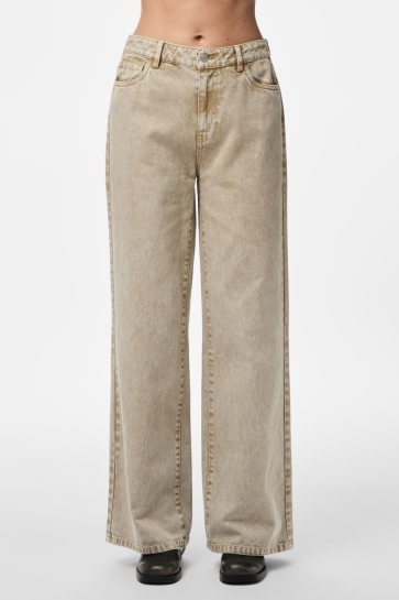 Pieces Jeans PCFAY MW WIDE DENIM JEANS 17158357 SANDSHELL
