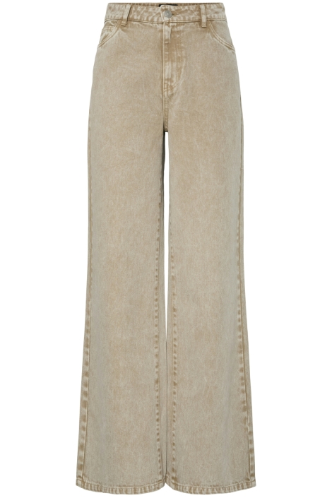 Pieces beige dames jeans | Vooraanzicht