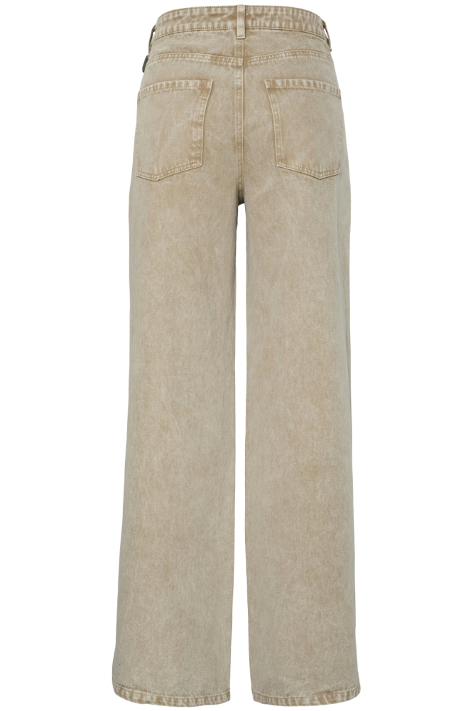 Pieces beige dames jeans | Achteraanzicht