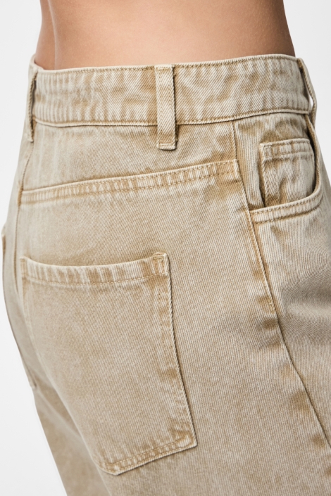 Pieces beige dames jeans | Kleurstaal