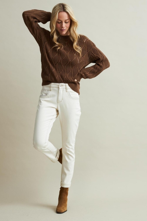 Red Button ecru dames jeans | Model