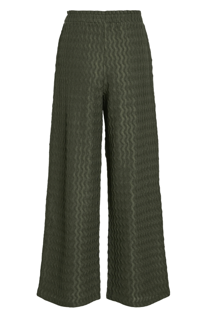 Vila groene dames broek | Achteraanzicht