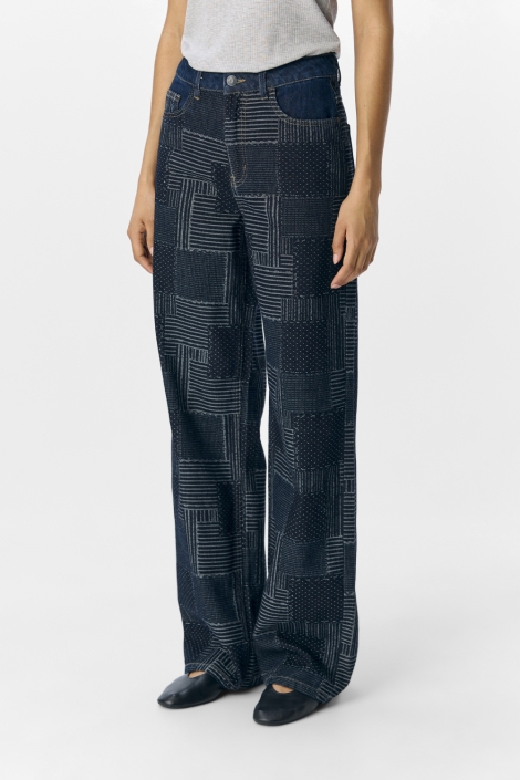 Object blauwe dames jeans | Model vooraanzicht