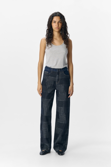 Object blauwe dames jeans | Model