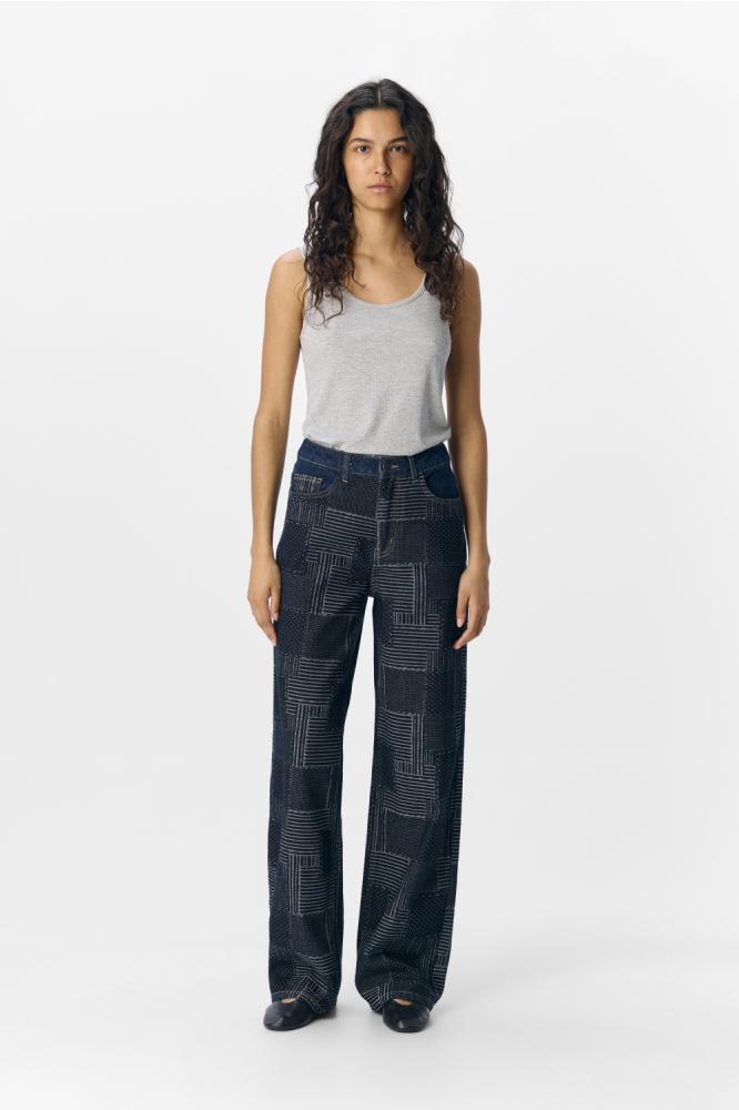 Object blauwe dames jeans | Model