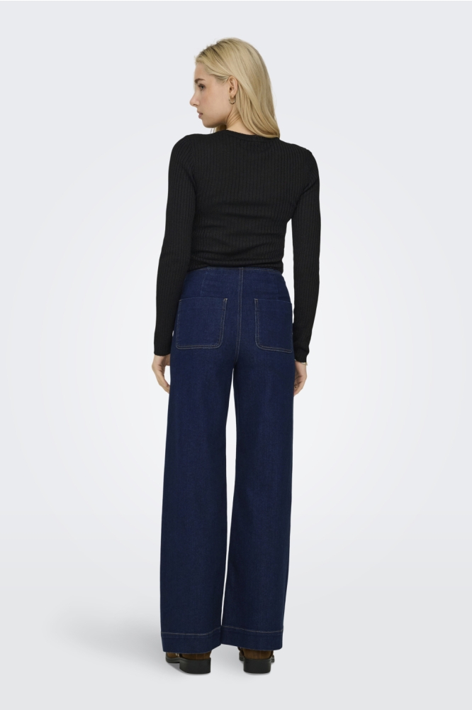 Jacqueline de Yong blauwe dames jeans | Model achteraanzicht