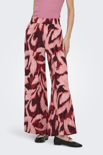 Jacqueline de Yong Broek JDYMILES HW PALAZZO PANT WVN 15353810 KARANDA RED/DUSTY ROSE