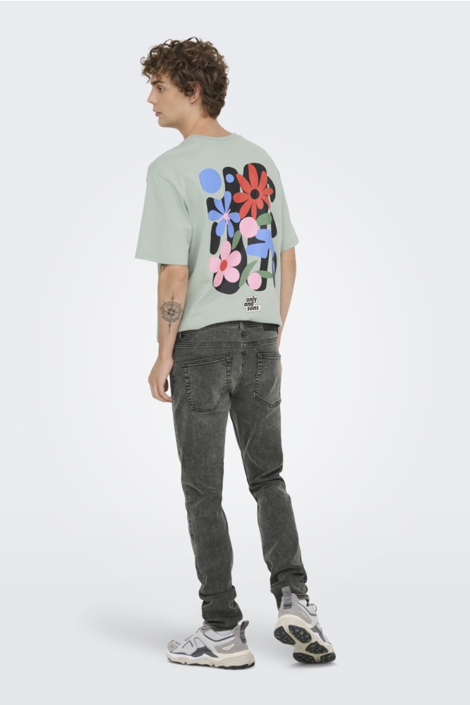 Only & Sons grijze heren jeans | Model achteraanzicht