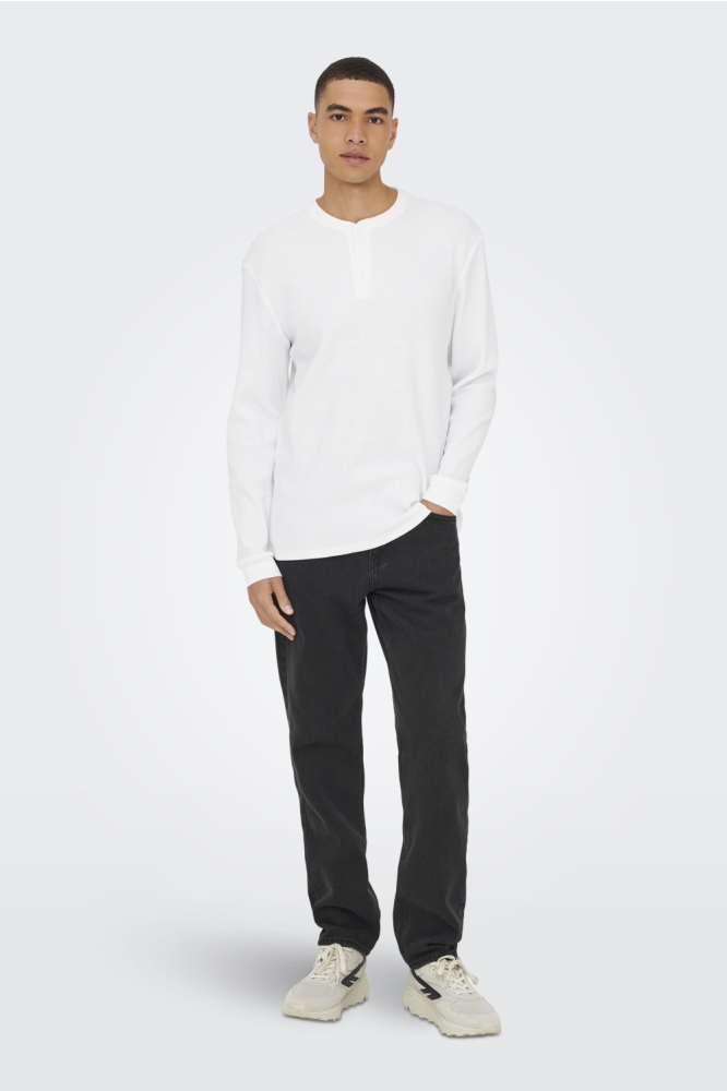 Only & Sons zwarte heren jeans | Model vooraanzicht