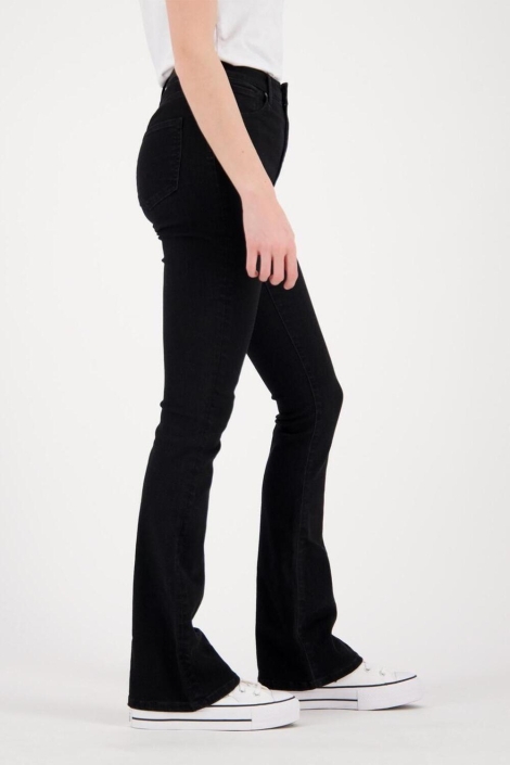 Raizzed zwarte dames jeans | Model zijaanzicht