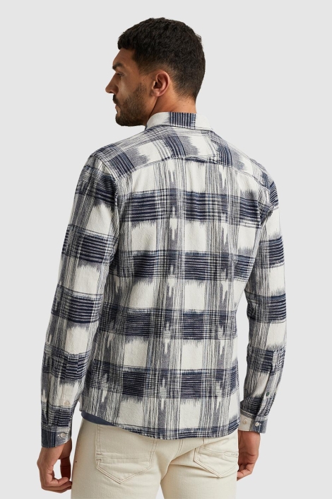 Cast Iron blauwe heren overhemd | Model achteraanzicht