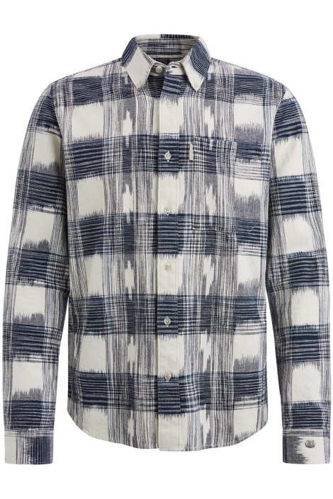 Cast Iron blauwe heren overhemd | Vooraanzicht