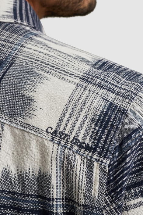 Cast Iron blauwe heren overhemd | Close up