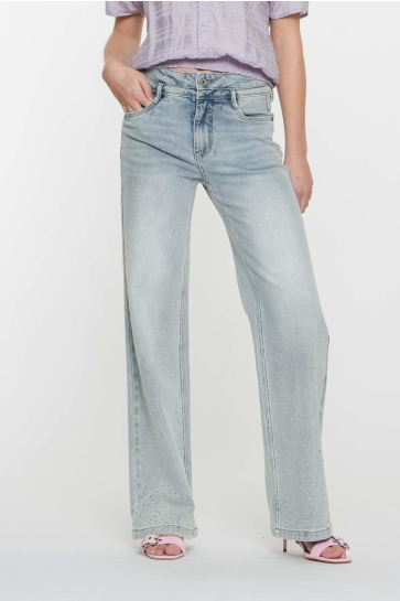 Geisha Jeans JEANS MET STRASS STEENTJES 51044 10 Heavy Bleached denim