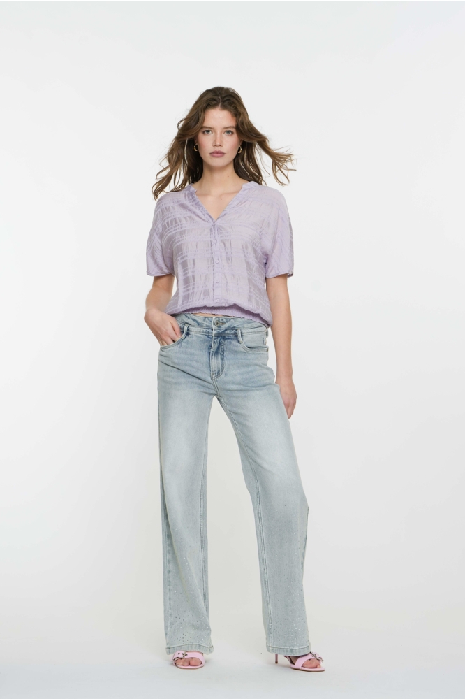 JEANS MET STRASS STEENTJES 51044 10 Heavy Bleached denim