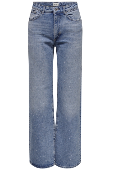 Only Jeans ONLJUICY HW RHINESTONE WIDE REA365 15341683 MEDIUM BLUE/RHINESTONE