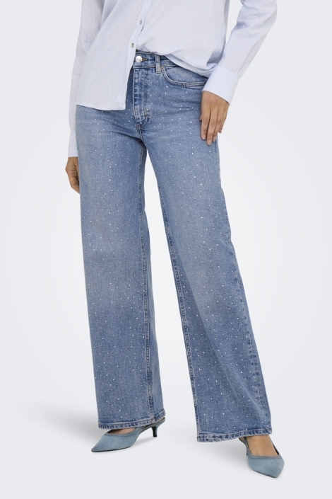 Only blauwe dames jeans | Model vooraanzicht