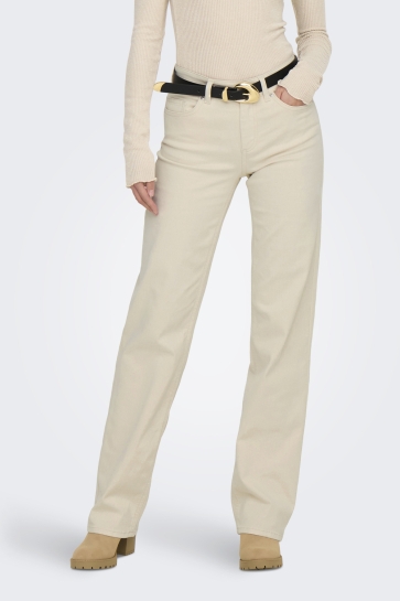 Only Jeans ONLBLUSH MID STRAIGHT DNM DOT NOOS 15337793 Ecru