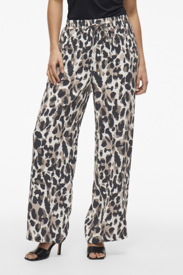 Vila Broek VIJOSA HW WIDE PANTS - NOOS 14100308 Birch/ASTRID