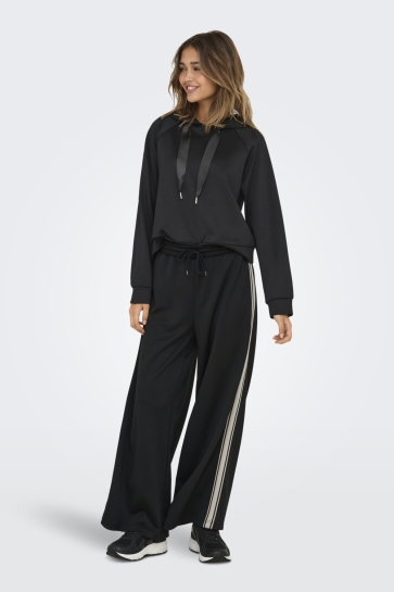 Only ONLASTA WIDE STRIPE PANTS SWT 15356171 Black/Black/birch stripe