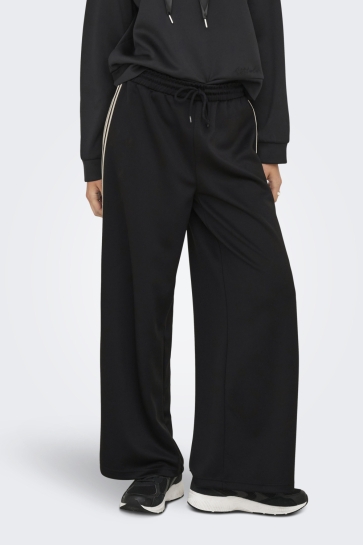 Only Broek ONLASTA WIDE STRIPE PANTS SWT 15356171 Black/Black/birch stripe