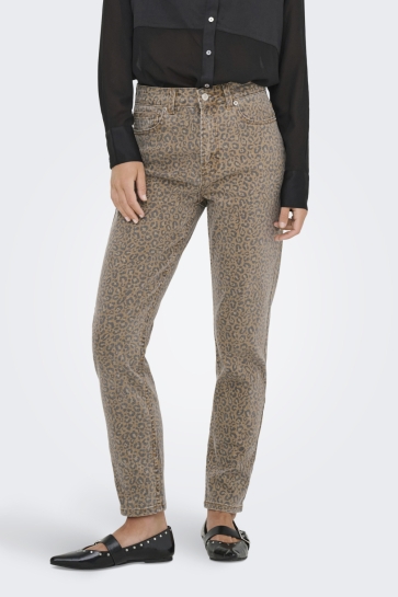 Only Jeans ONLEMILY LEO HW STR CRP ANK DNM MAE 15354704 Nomad/Leopard