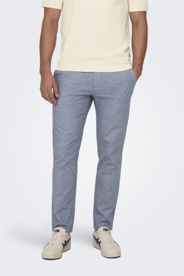 Only & Sons Broek ONSMARK TAP 0011 COTTON LINEN PANT 22024937 Flint Stone