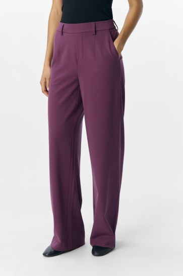 Object Broek OBJLISA WIDE PANT NOOS 23037921 Mauve Wine