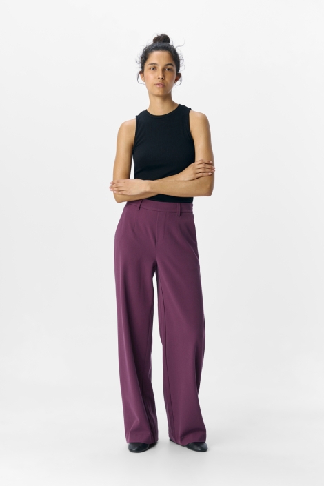 Object bordeaux dames broek | Model