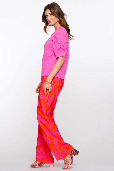 Geisha oranje dames broek | Model zijaanzicht