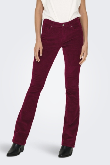 Only Broek ONLMARY-GLOBAL MID CORD FLARED PNT 15304256 Cabernet