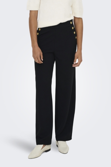Only Broek ONLRINA LIFE BUTTON PANT JRS NOOS 15355593 BLACK/GOLD BUTTONS