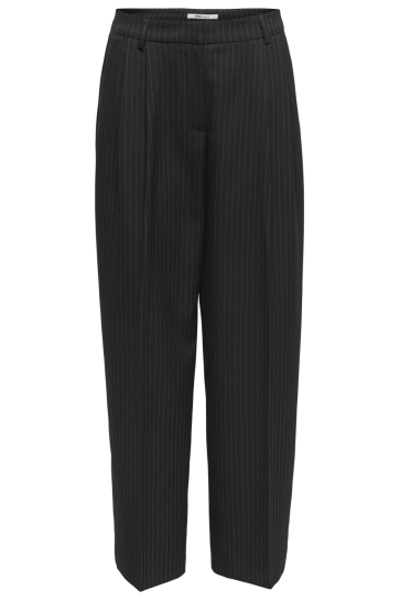 Only Broek ONLREINA HW PLEAT STR PINS PANT TLR 15349616 Black/CLOUD DANCER