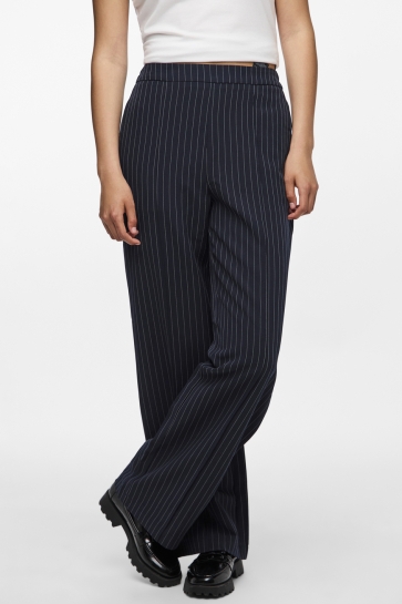 Pieces Broek PCBOZZY HW WIDE STRIPED PANTS NOOS 17130407 SKY CAPTAIN/PINSTRIPE