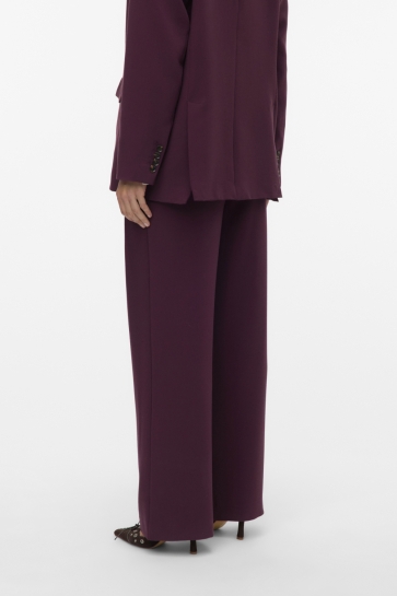 Vero Moda Broek VMMICHELL MW WIDE BELTED PANT 10336373 WINETASTING