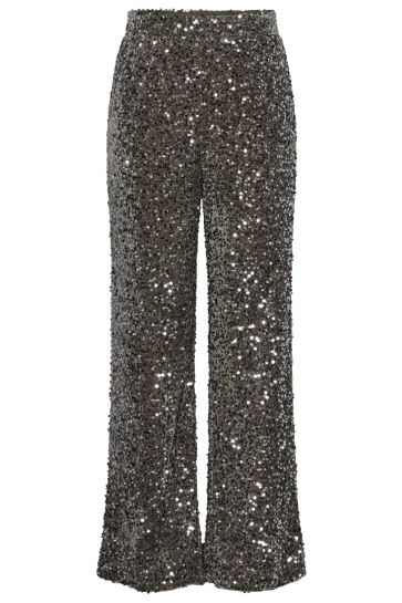 Pieces Broek PCKAM HW WIDE PANT JRS NOOS BC 17132964 MOREL/SILVER SEQUINS