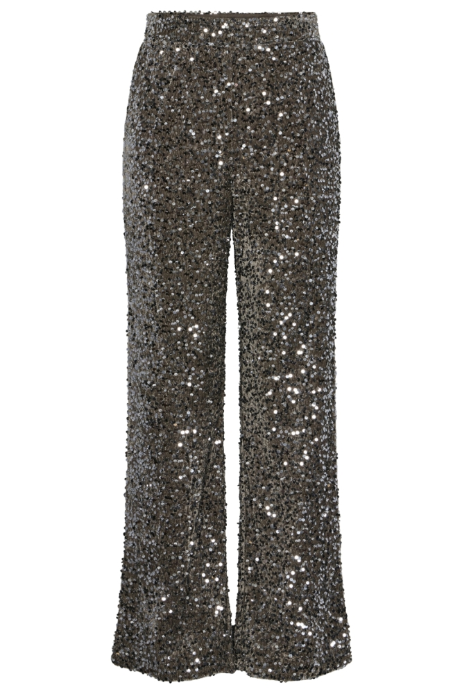Pieces bruine dames broek | Vooraanzicht