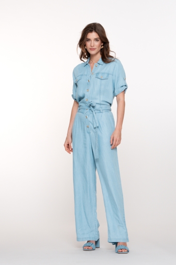 Geisha JUMPSUIT MET DENIM LOOK 51330 10 Light Blue Denim