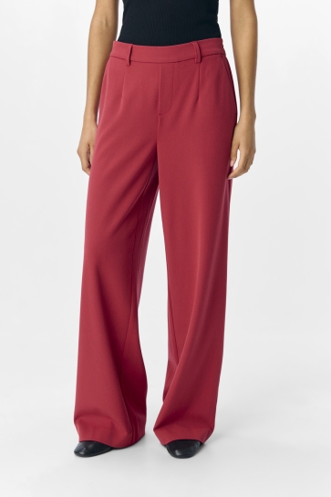 Object Broek OBJLISA WIDE PANT NOOS 23037921 KARANDA RED