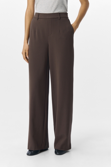 Object bruine dames broek | Model vooraanzicht