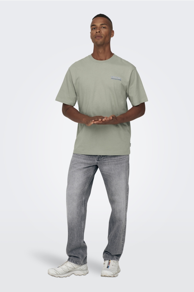 Only & Sons grijze heren jeans | Model vooraanzicht