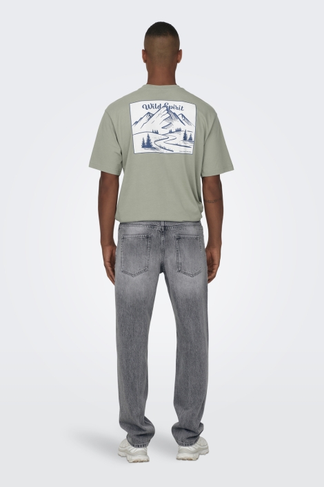Only & Sons grijze heren jeans | Model achteraanzicht