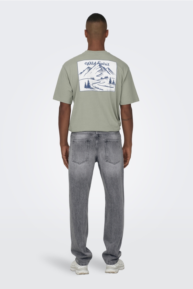 Only & Sons grijze heren jeans | Model achteraanzicht