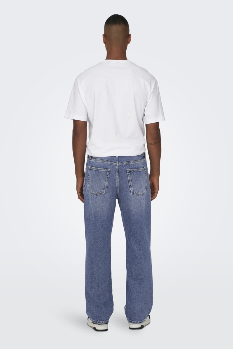 Only & Sons blauwe heren jeans | Model achteraanzicht