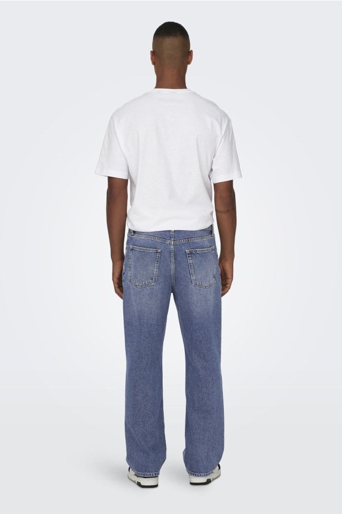 Only & Sons blauwe heren jeans | Model achteraanzicht